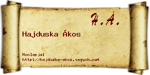 Hajduska Ákos névjegykártya